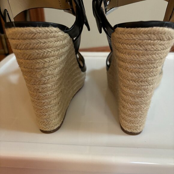Michael Kors Size 8 1/2 wedge black sandals. 4 3/4" high. - Picture 6 of 7